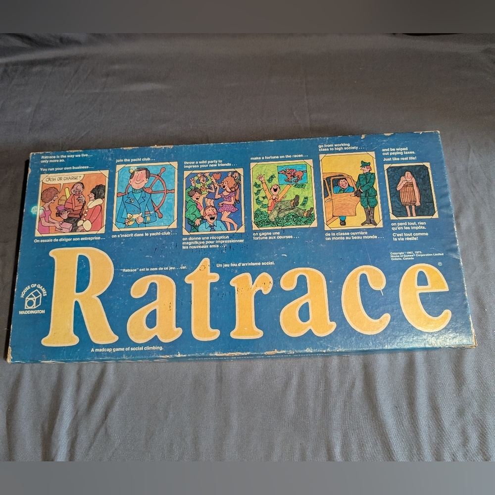 RATRACE Board Game Complete Vtg 1973 Waddingtons Bilingual